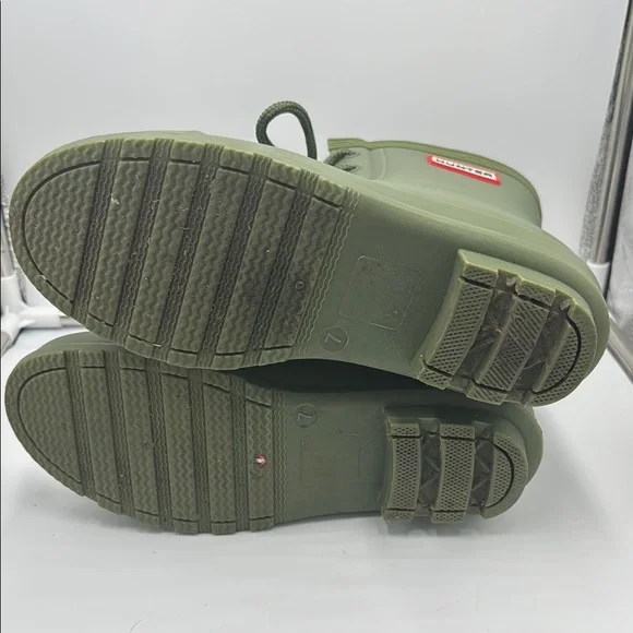 Hunter Women's Olive Lace-Up Rain Boots - Picture 9 of 16